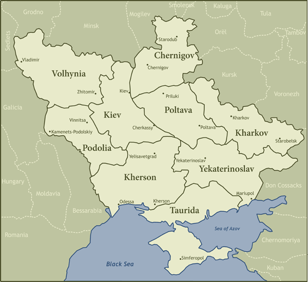 Russian's Ukraine map, 1910